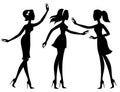 Silhouettes of girls