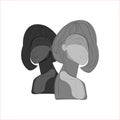 Silhouettes of girls with hairstyles. Art vector