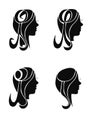 Silhouettes girls, head Royalty Free Stock Photo