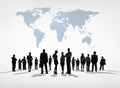 Silhouettes of Global Business People Royalty Free Stock Photo