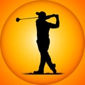 Silhouettes golfer