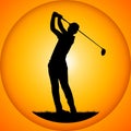 Silhouettes golfer Royalty Free Stock Photo