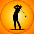 Silhouettes golfer