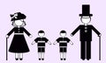 Silhouettes of Grandma, grandpa and grandchildren