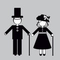 Silhouettes of Grandma and grandpa