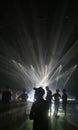 People under stage lights during a show at sonar festival in barcelona