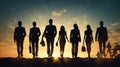 Silhouettes business Group people success Royalty Free Stock Photo