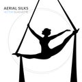 WebSilhouettes of a gymnast in the aerial silks. Vector illustration on white background. Air gymnastics concept Royalty Free Stock Photo