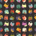 Silhouettes of handbag,shoes. Seamless pattern Royalty Free Stock Photo