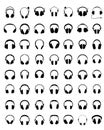 Silhouettes of headphones
