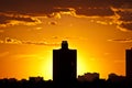 Silhouettes of houses in the Evening. Moscow Royalty Free Stock Photo