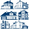 silhouettes of houses