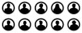 Silhouettes of human avatar, set of icons,stickers. Vector illustration Royalty Free Stock Photo