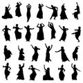 Silhouettes indian dancers