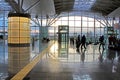 Silhouettes of inidentified people at International Airport Boryspil in Kyiv, Ukraine