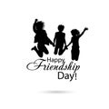 Silhouettes of jumping friends. Happy Friends Day. Vector illustration