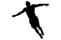 Silhouettes of jumping people,Jumping group people silhouette. People jumping Royalty Free Stock Photo