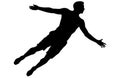 Silhouettes of jumping people,Jumping group people silhouette. People jumping Royalty Free Stock Photo