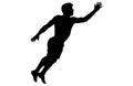 Silhouettes of jumping people,Jumping group people silhouette. People jumping Royalty Free Stock Photo