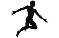 Silhouettes of jumping people,Jumping group people silhouette. People jumping Royalty Free Stock Photo