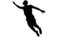 Silhouettes of jumping people,Jumping group people silhouette. People jumping Royalty Free Stock Photo