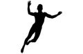 Silhouettes of jumping people,Jumping group people silhouette. People jumping Royalty Free Stock Photo