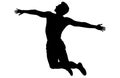 Silhouettes of jumping people,Jumping group people silhouette. People jumping Royalty Free Stock Photo