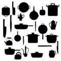 Silhouettes of Kitchenware , for background Royalty Free Stock Photo