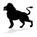 silhouettes of lion