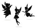 Silhouettes of little fairies