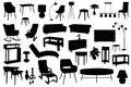 Silhouettes of living room furniture