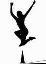 Silhouettes - Long Jump Royalty Free Stock Photo