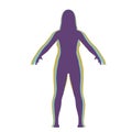 Silhouettes of a losing weight woman