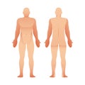 Silhouettes of man front and back view. Vector human body Royalty Free Stock Photo