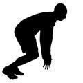 Silhouettes man long jump on white background Royalty Free Stock Photo