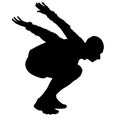 Silhouettes man long jump on white background Royalty Free Stock Photo