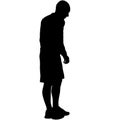 Silhouettes man long jump on white background Royalty Free Stock Photo