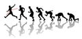 Silhouettes of a man winning a marathon