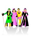 Silhouettes masquerade costumes Royalty Free Stock Photo
