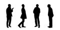 Silhouettes of men looking on something set 1 Royalty Free Stock Photo