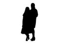 Silhouettes of mothers with daughter girl