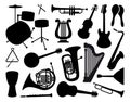 Silhouettes of musical instruments