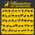 Silhouettes - North American animals.