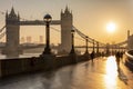 Silhouettes of people going to their work in London, UK Royalty Free Stock Photo