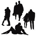 Silhouettes of people of the lover, vector Royalty Free Stock Photo