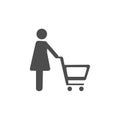 Silhouettes of people out shopping Royalty Free Stock Photo