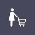 Silhouettes of people out shopping icon Royalty Free Stock Photo