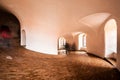 Silhouettes of people in spiral wide corridor in Round Tower or Rundetaarn in Copenhagen, Denmark Royalty Free Stock Photo