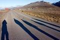 Silhouettes of Persons Walking on the Road Royalty Free Stock Photo