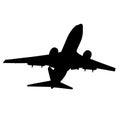 Silhouettes of planes on a white background